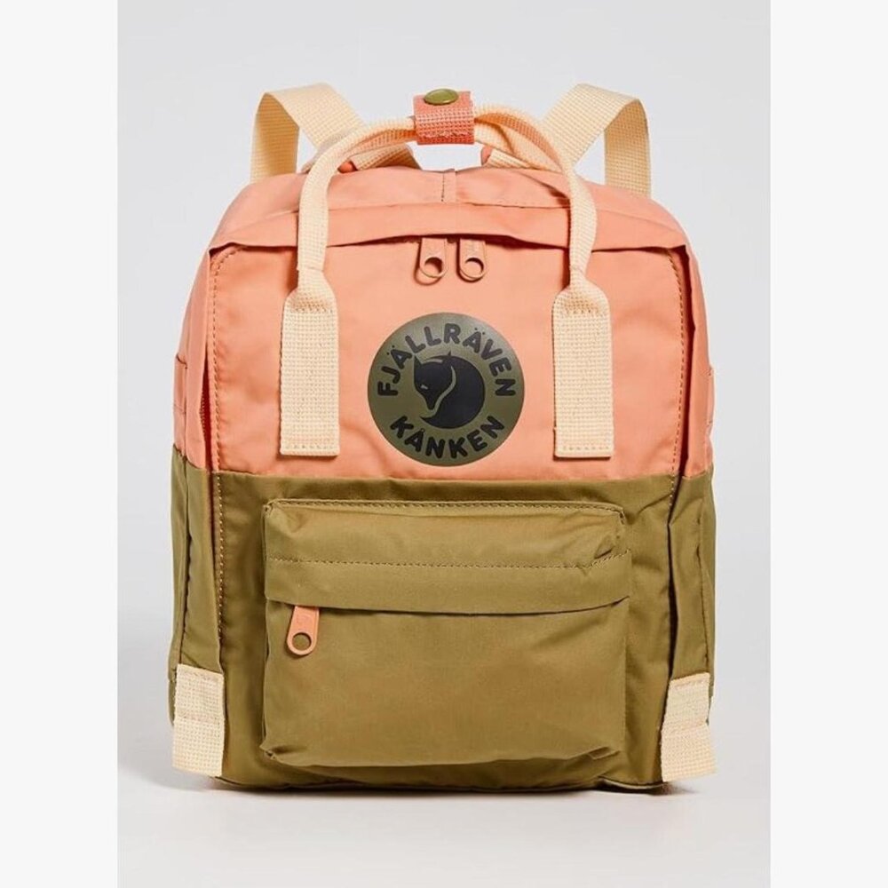 Fjallraven Kanken Art Landsort Backpack in Peach and Olive